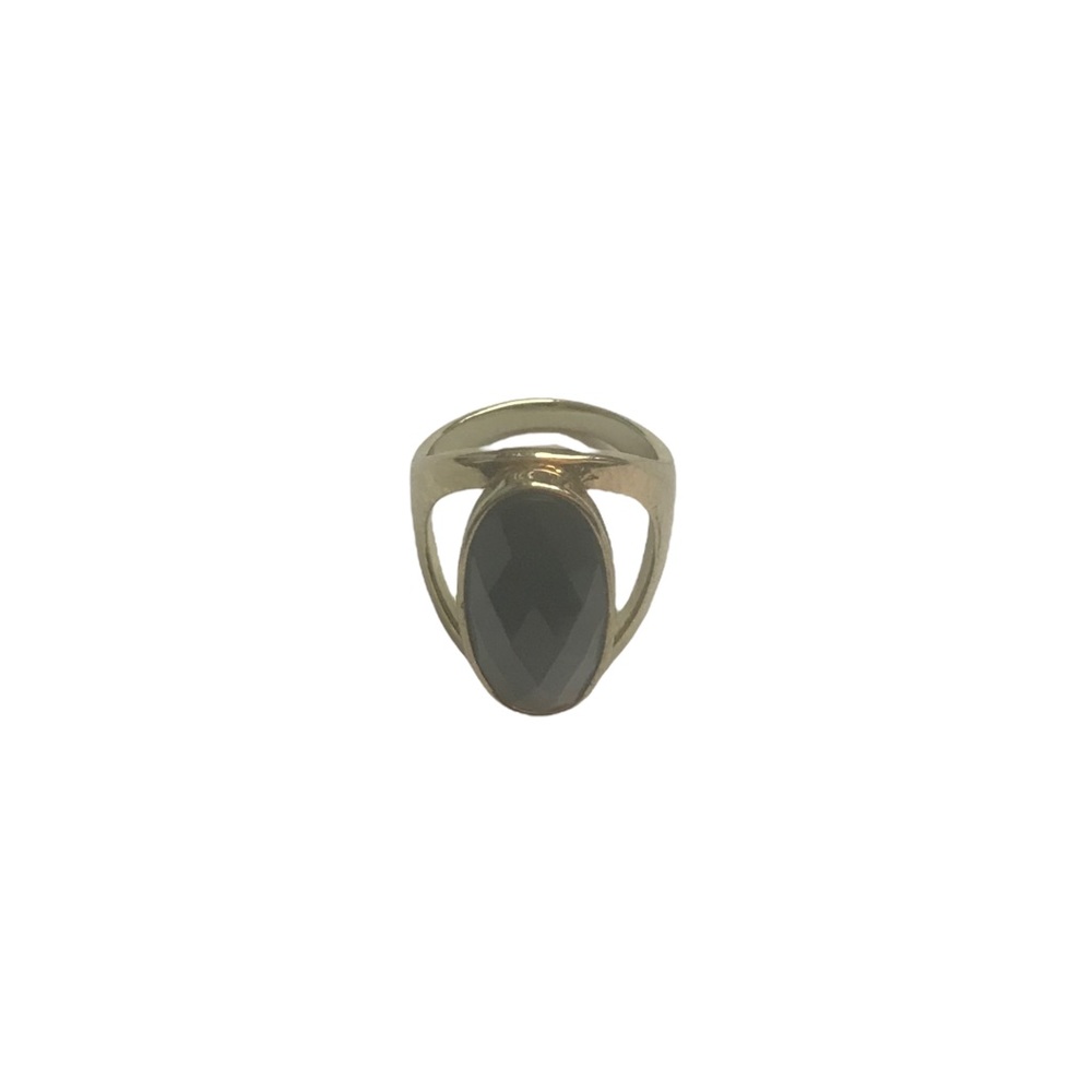Black Oval Faceted Ring